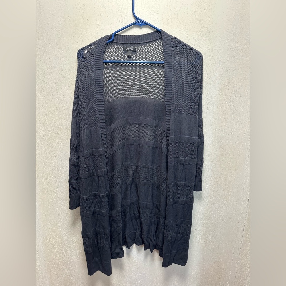 Apt. 9 Women's Charcoal Open-Front Cardigan